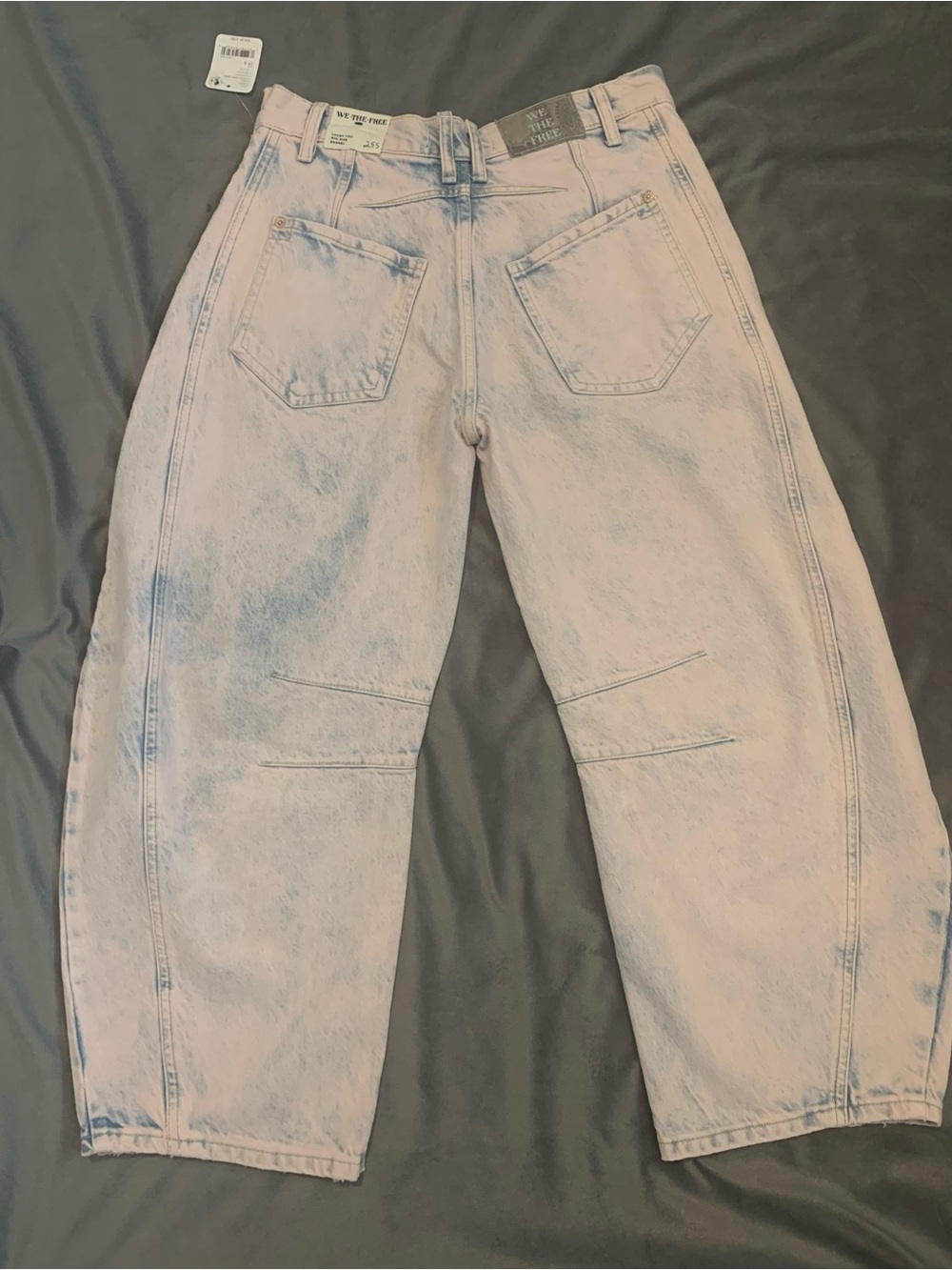 WE THE FREE Lucky You Barrel Stonewashed Pastel Pink Jeans•Mid-Rise• 25 S • NWT - Picture 4 of 14